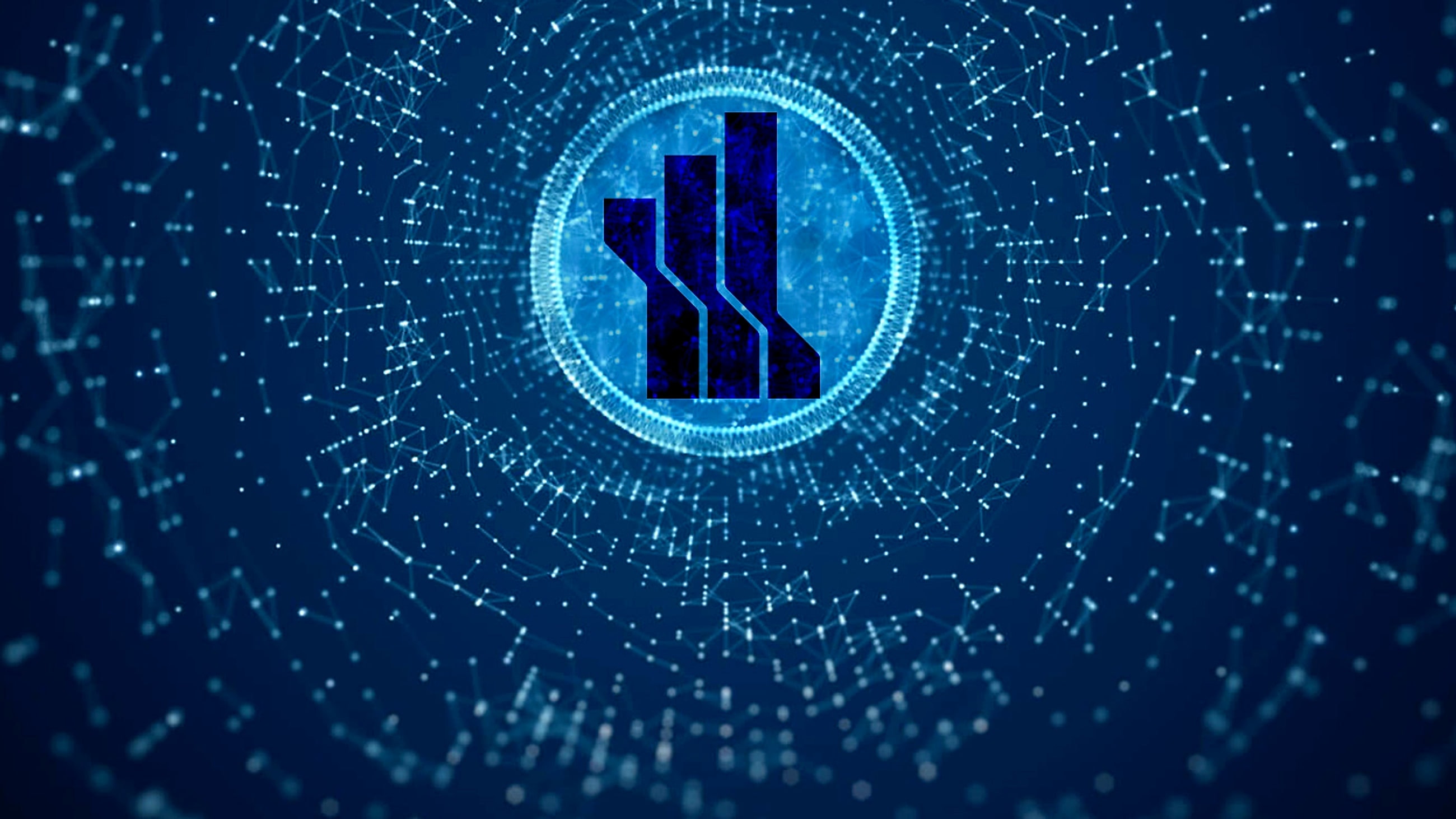 A luminous digital crypto landscape