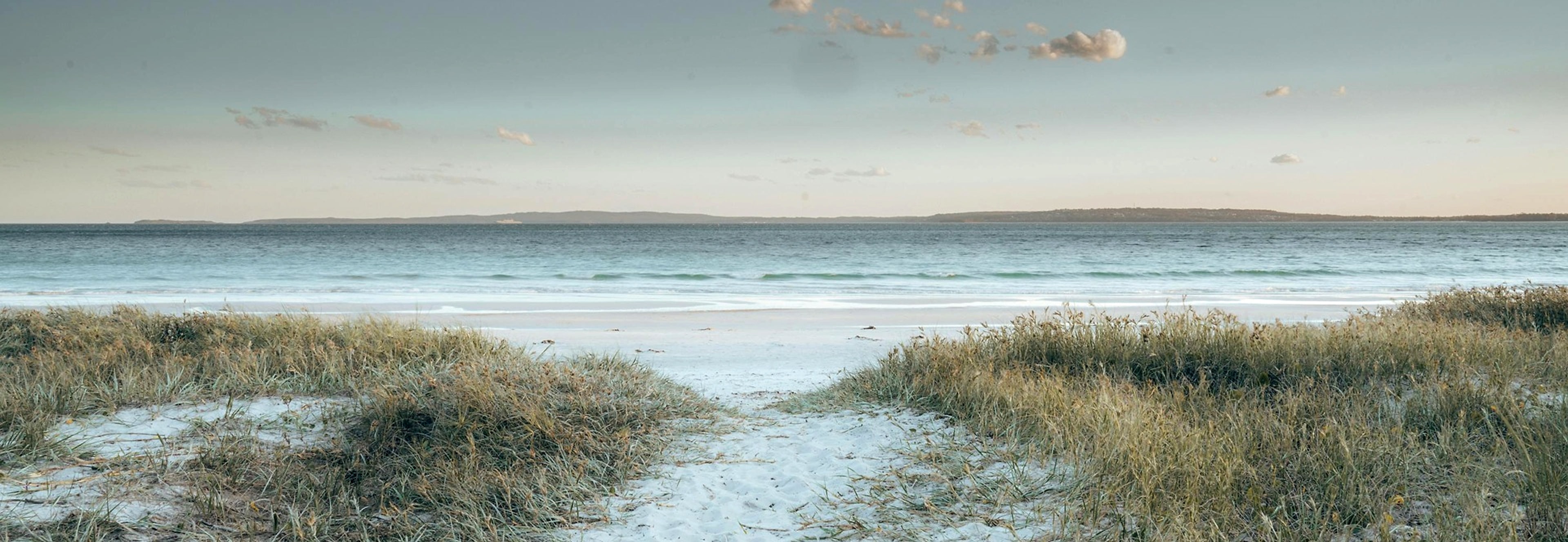 A calm coastline at first light