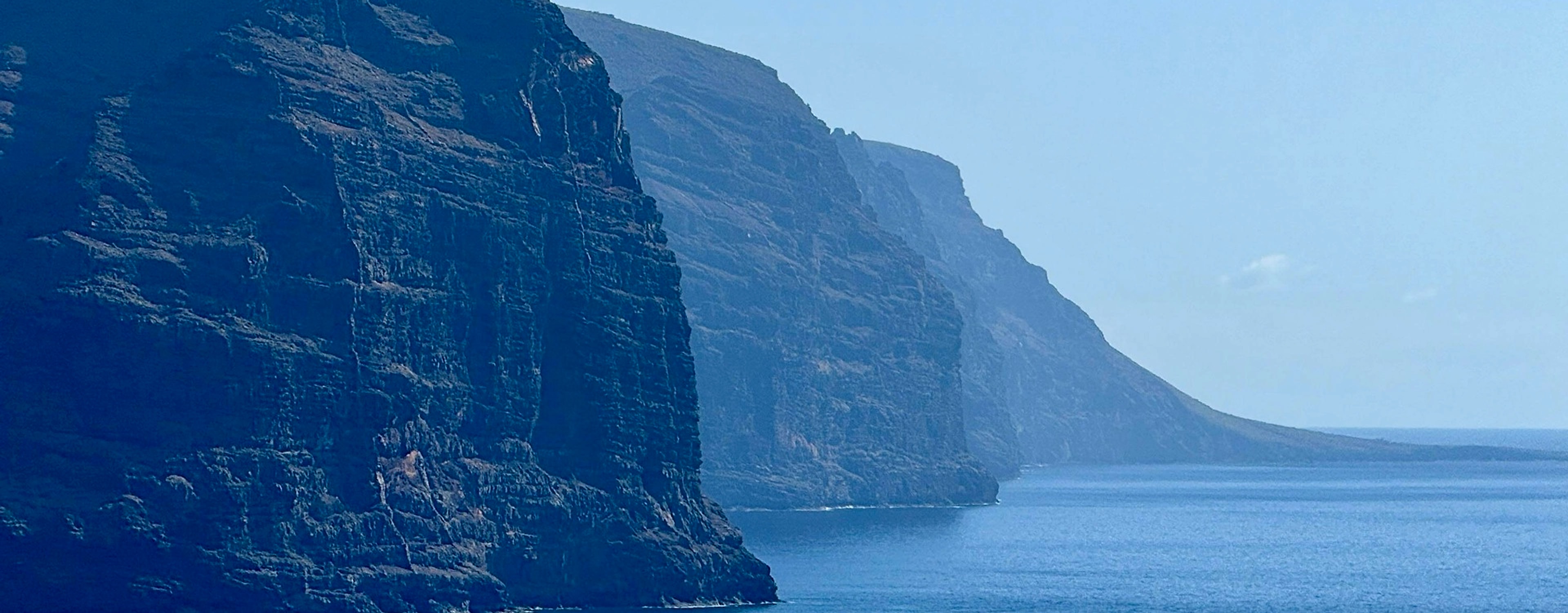 Sea cliffs rising above the open ocean